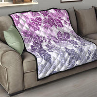Vintage Hawaii Quilt Hibiscus Tapa Tribal With Hawaiian Quilt Pattern Violet - Wonder Print Shop