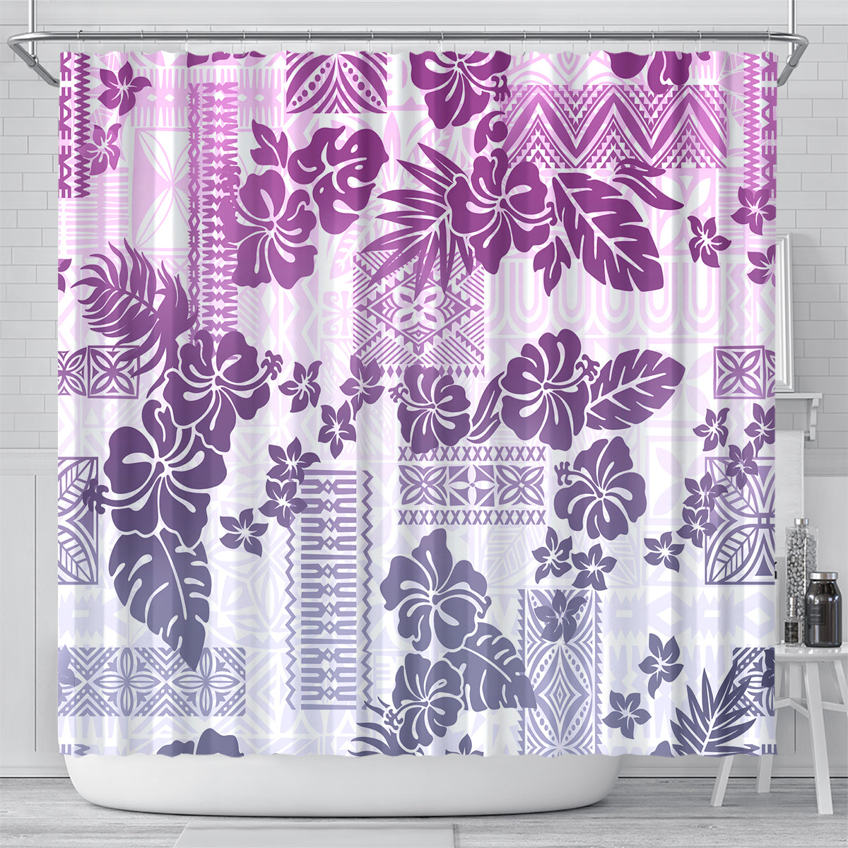 vintage-hawaii-shower-curtain-hibiscus-tapa-tribal-with-hawaiian-quilt-pattern-violet