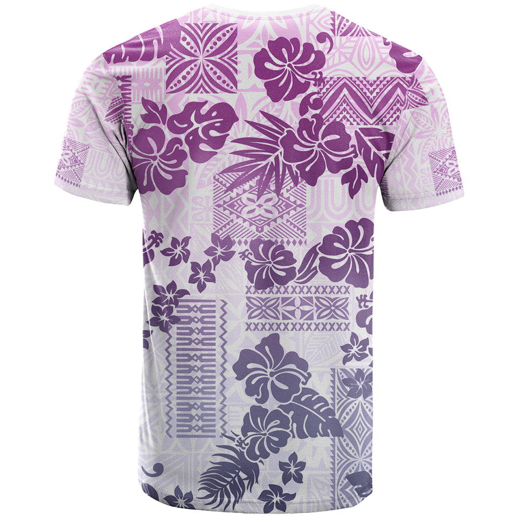Vintage Hawaii T Shirt Hibiscus Tapa Tribal With Hawaiian Quilt Pattern Violet - Wonder Print Shop