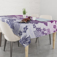 Vintage Hawaii Tablecloth Hibiscus Tapa Tribal With Hawaiian Quilt Pattern Violet - Wonder Print Shop