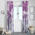Vintage Hawaii Window Curtain Hibiscus Tapa Tribal With Hawaiian Quilt Pattern Violet - Wonder Print Shop