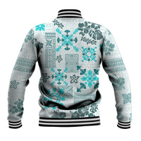 Hawaii Tapa Tribal Baseball Jacket With Hawaiian Quilt Pattern Aqua LT9 - Wonder Print Shop