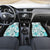 Hawaii Tapa Tribal Car Mats With Hawaiian Quilt Pattern Aqua LT9 - Wonder Print Shop