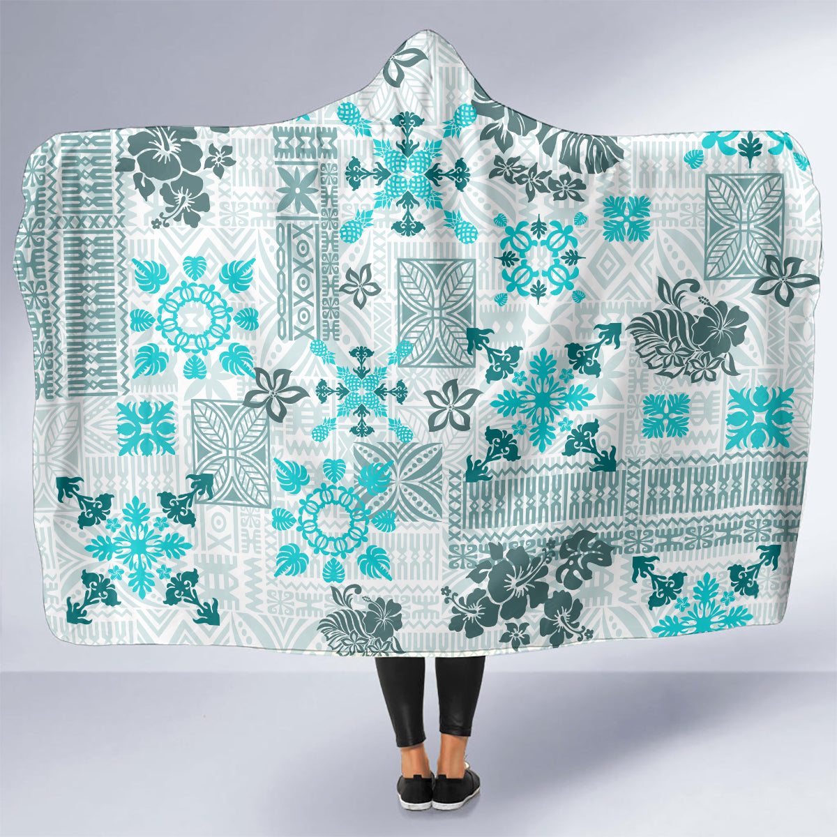 hawaii-tapa-tribal-hooded-blanket-with-hawaiian-quilt-pattern-aqua