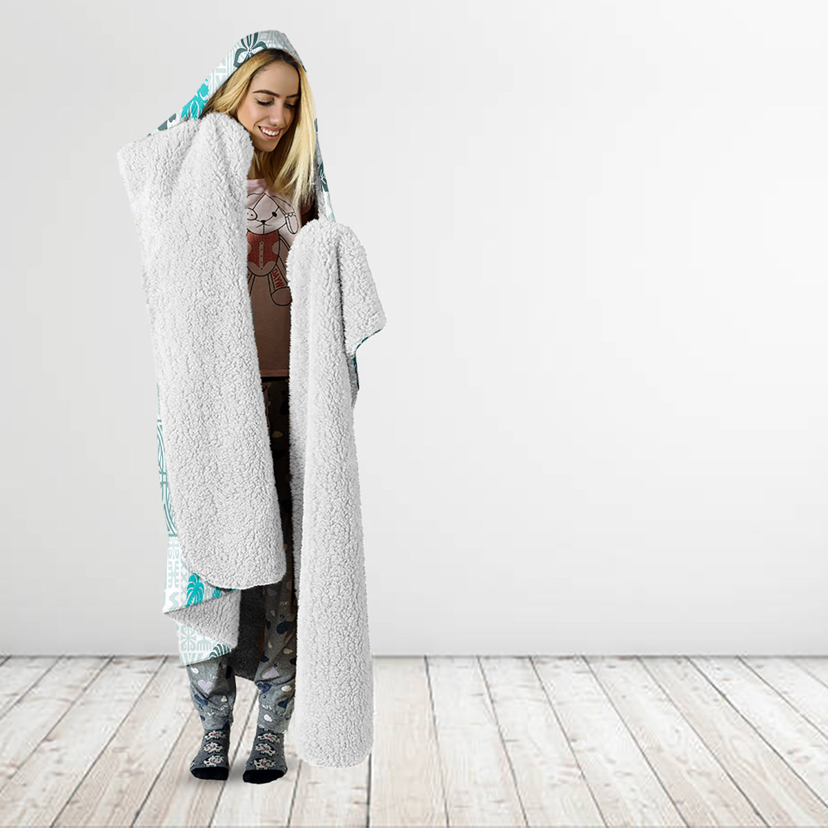 hawaii-tapa-tribal-hooded-blanket-with-hawaiian-quilt-pattern-aqua