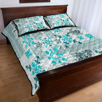 Hawaii Tapa Tribal Quilt Bed Set With Hawaiian Quilt Pattern Aqua - Wonder Print Shop