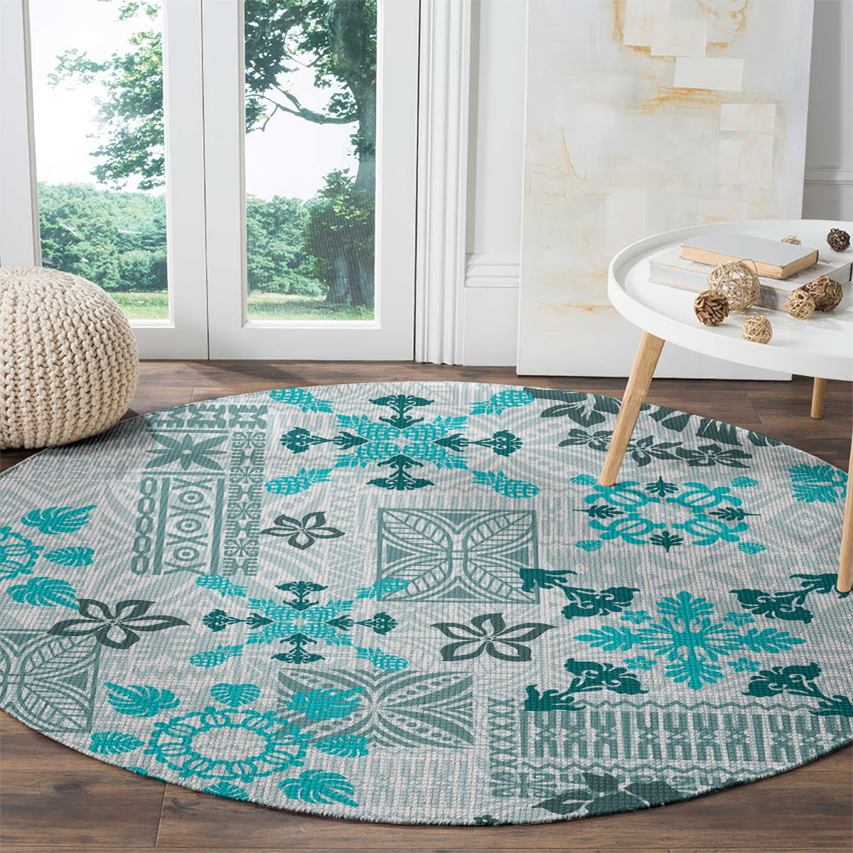 hawaii-tapa-tribal-round-carpet-with-hawaiian-quilt-pattern-aqua