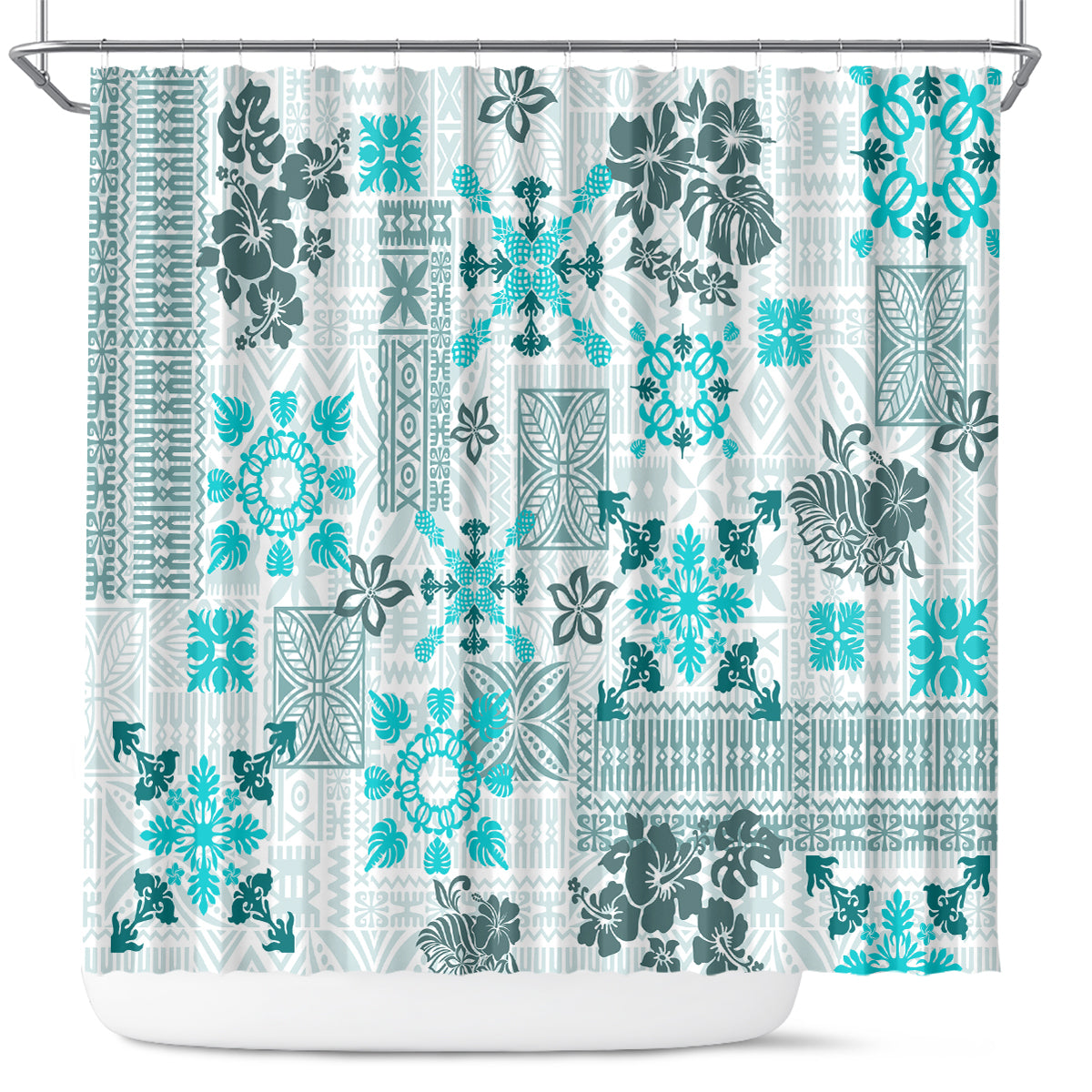 hawaii-tapa-tribal-shower-curtain-with-hawaiian-quilt-pattern-aqua