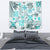 Hawaii Tapa Tribal Tapestry With Hawaiian Quilt Pattern Aqua - Wonder Print Shop