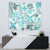 Hawaii Tapa Tribal Tapestry With Hawaiian Quilt Pattern Aqua - Wonder Print Shop
