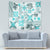 Hawaii Tapa Tribal Tapestry With Hawaiian Quilt Pattern Aqua - Wonder Print Shop