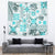 Hawaii Tapa Tribal Tapestry With Hawaiian Quilt Pattern Aqua - Wonder Print Shop