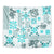 Hawaii Tapa Tribal Tapestry With Hawaiian Quilt Pattern Aqua - Wonder Print Shop
