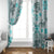 Hawaii Tapa Tribal Window Curtain With Hawaiian Quilt Pattern Aqua - Wonder Print Shop