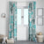 Hawaii Tapa Tribal Window Curtain With Hawaiian Quilt Pattern Aqua - Wonder Print Shop
