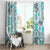 Hawaii Tapa Tribal Window Curtain With Hawaiian Quilt Pattern Aqua - Wonder Print Shop