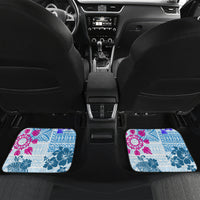 Hawaii Tapa Tribal Car Mats With Hawaiian Quilt Pattern Blue LT9 - Wonder Print Shop