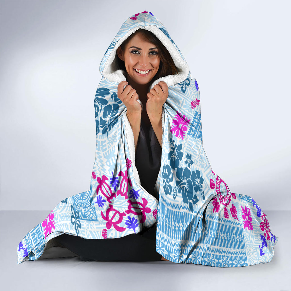 hawaii-tapa-tribal-hooded-blanket-with-hawaiian-quilt-pattern-blue