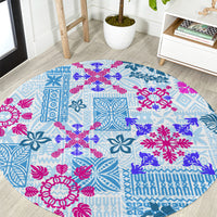 hawaii-tapa-tribal-round-carpet-with-hawaiian-quilt-pattern-blue