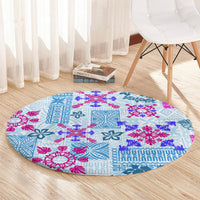 hawaii-tapa-tribal-round-carpet-with-hawaiian-quilt-pattern-blue