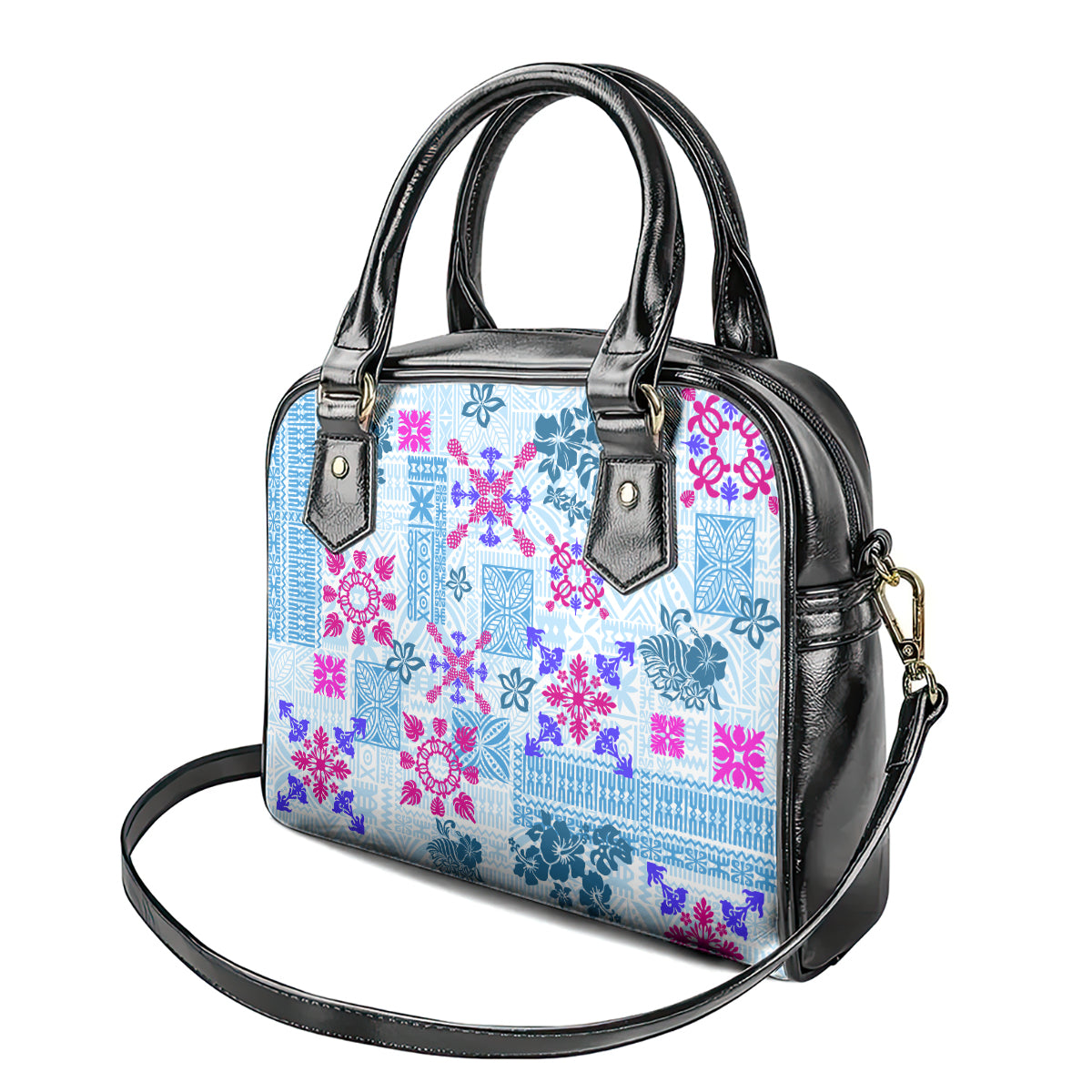 hawaii-tapa-tribal-shoulder-handbag-with-hawaiian-quilt-pattern-blue