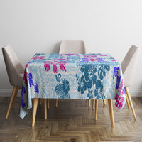 Hawaii Tapa Tribal Tablecloth With Hawaiian Quilt Pattern Blue - Wonder Print Shop
