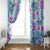 Hawaii Tapa Tribal Window Curtain With Hawaiian Quilt Pattern Blue - Wonder Print Shop