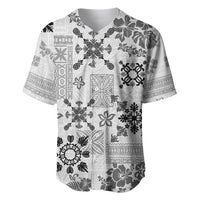 Hawaii Tapa Tribal Baseball Jersey With Hawaiian Quilt Pattern Black LT9 - Wonder Print Shop