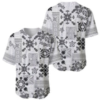Hawaii Tapa Tribal Baseball Jersey With Hawaiian Quilt Pattern Black LT9 - Wonder Print Shop