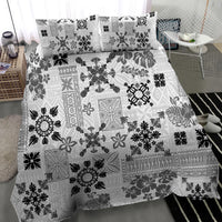 Hawaii Tapa Tribal Bedding Set With Hawaiian Quilt Pattern Black LT9 - Wonder Print Shop