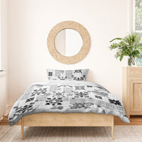 Hawaii Tapa Tribal Bedding Set With Hawaiian Quilt Pattern Black LT9 - Wonder Print Shop