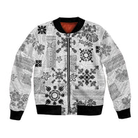 Hawaii Tapa Tribal Bomber Jacket With Hawaiian Quilt Pattern Black LT9 - Wonder Print Shop