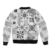 Hawaii Tapa Tribal Bomber Jacket With Hawaiian Quilt Pattern Black LT9 - Wonder Print Shop