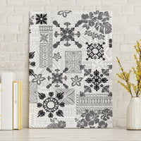 Hawaii Tapa Tribal Canvas Wall Art With Hawaiian Quilt Pattern Black LT9 - Wonder Print Shop