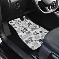 Hawaii Tapa Tribal Car Mats With Hawaiian Quilt Pattern Black LT9 - Wonder Print Shop