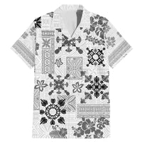 Hawaii Tapa Tribal Family Matching Mermaid Dress and Hawaiian Shirt With Hawaiian Quilt Pattern Black LT9 - Wonder Print Shop