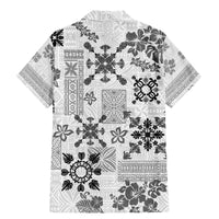 Hawaii Tapa Tribal Family Matching Mermaid Dress and Hawaiian Shirt With Hawaiian Quilt Pattern Black LT9 - Wonder Print Shop