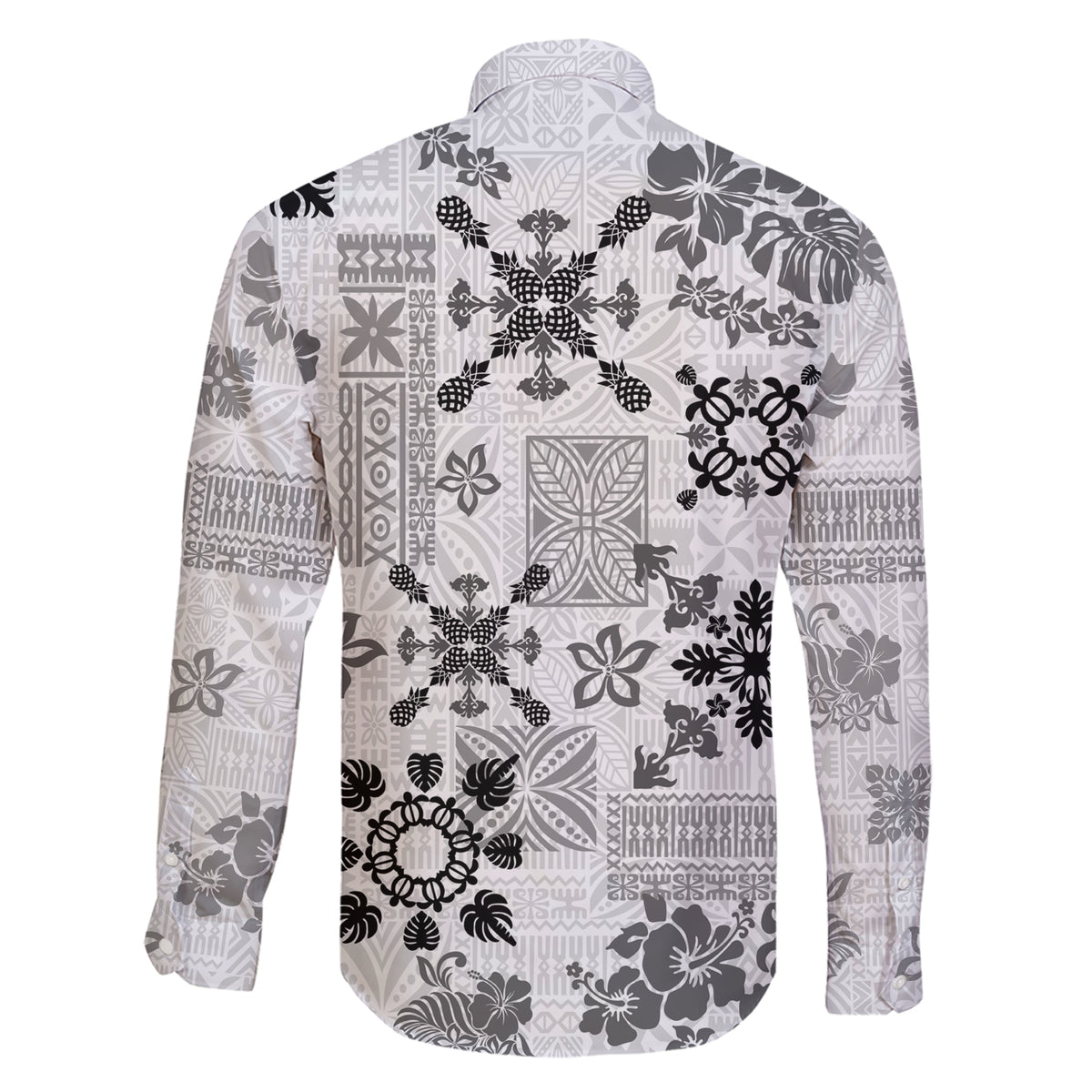 Hawaii Tapa Tribal Family Matching Short Sleeve Bodycon Dress and Hawaiian Shirt With Hawaiian Quilt Pattern Black - Wonder Print Shop