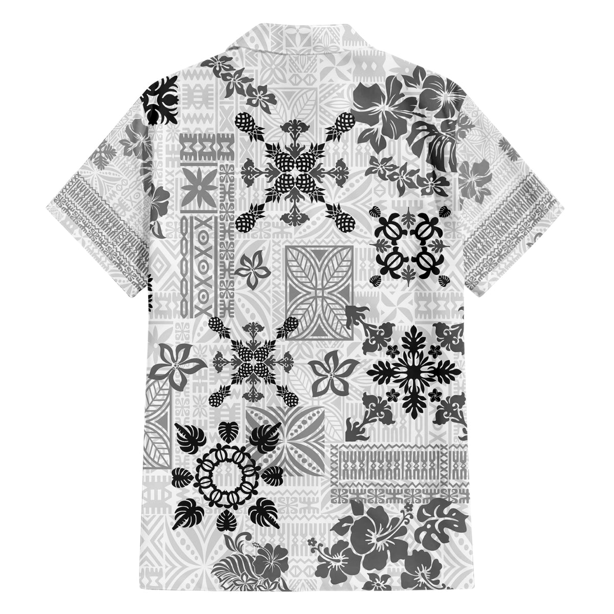 Hawaii Tapa Tribal Hawaiian Shirt With Hawaiian Quilt Pattern Black - Wonder Print Shop