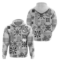 Hawaii Tapa Tribal Hoodie With Hawaiian Quilt Pattern Black - Wonder Print Shop