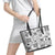 Hawaii Tapa Tribal Leather Tote Bag With Hawaiian Quilt Pattern Black - Wonder Print Shop