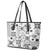 Hawaii Tapa Tribal Leather Tote Bag With Hawaiian Quilt Pattern Black - Wonder Print Shop