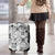 Hawaii Tapa Tribal Luggage Cover With Hawaiian Quilt Pattern Black - Wonder Print Shop