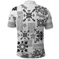 Hawaii Tapa Tribal Polo Shirt With Hawaiian Quilt Pattern Black - Wonder Print Shop