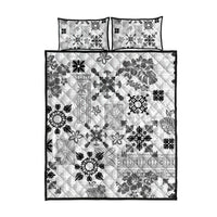 Hawaii Tapa Tribal Quilt Bed Set With Hawaiian Quilt Pattern Black - Wonder Print Shop