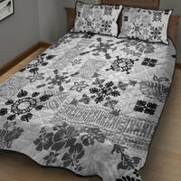 Hawaii Tapa Tribal Quilt Bed Set With Hawaiian Quilt Pattern Black - Wonder Print Shop