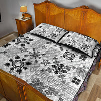 Hawaii Tapa Tribal Quilt Bed Set With Hawaiian Quilt Pattern Black - Wonder Print Shop