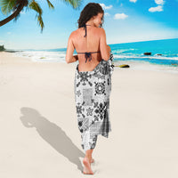 Hawaii Tapa Tribal Sarong With Hawaiian Quilt Pattern Black - Wonder Print Shop
