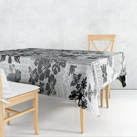 Hawaii Tapa Tribal Tablecloth With Hawaiian Quilt Pattern Black - Wonder Print Shop