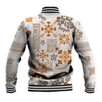 Hawaii Tapa Tribal Baseball Jacket With Hawaiian Quilt Pattern Gold LT9 - Wonder Print Shop